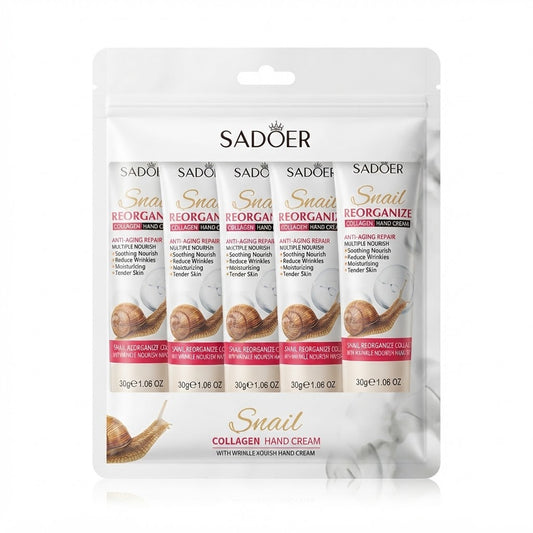SADOER Perfume Hand Cream Set 5 × 30g – Hyaluronic Acid Moisturizing & Nourishing Hand Care