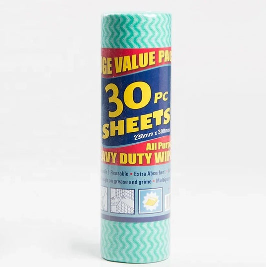 30 Pcs All Purpose Heavy Duty Wipes (230mm x 300mm)