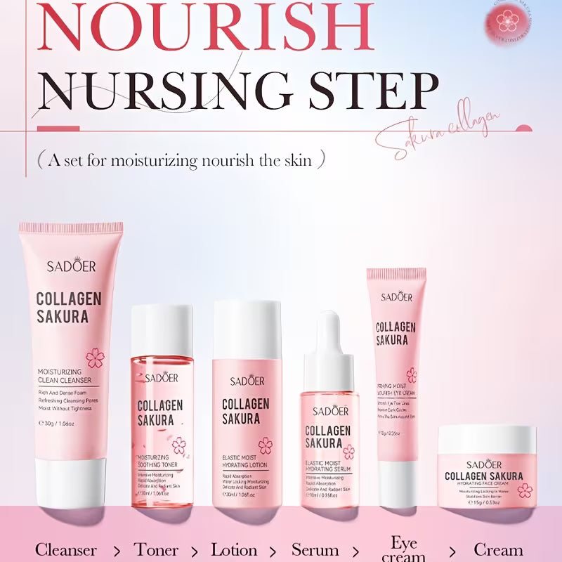 SADOER Collagen Sakura Moisturizing Travel 6-Piece Set