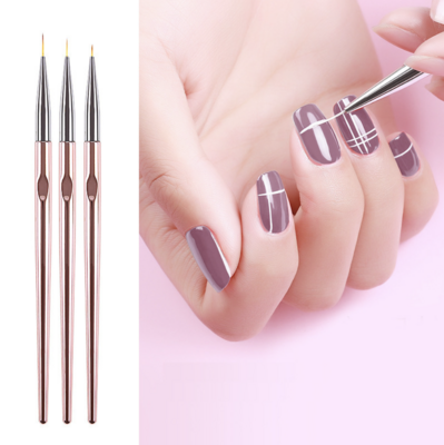 3pcs Rose Gold Striping Brush