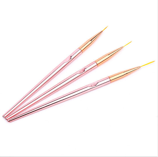 3pcs Rose Gold Striping Brush