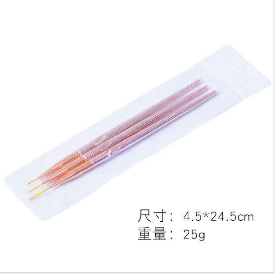 3pcs Rose Gold Striping Brush