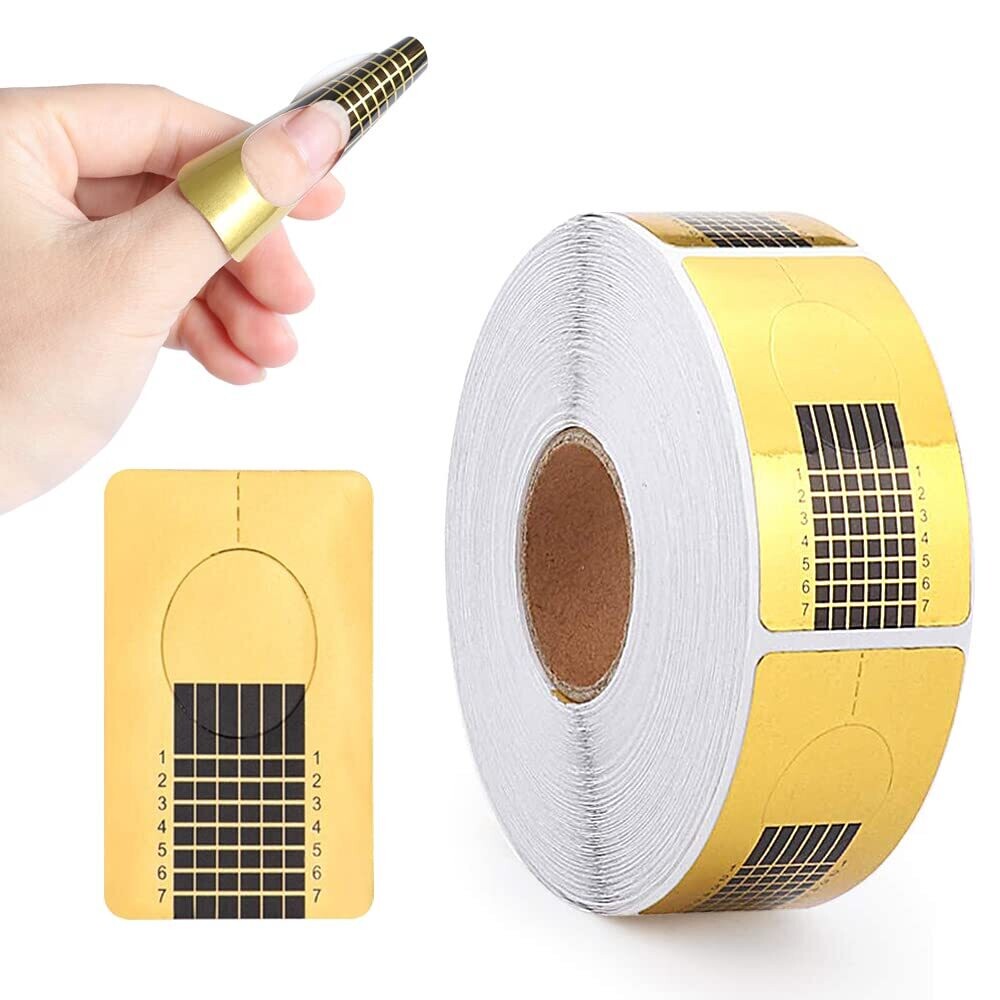 Nail Form Extension Sticker Self-Adhesive Nail Tips Guide, Gel Nail Stickers for Poly Gel/Extension/Acrylic Nail Molds Builder