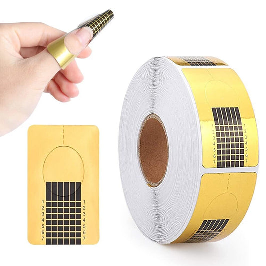 Nail Form Extension Sticker Self-Adhesive Nail Tips Guide, Gel Nail Stickers for Poly Gel/Extension/Acrylic Nail Molds Builder