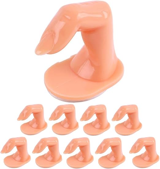 Practice Finger Nail Art Practice Finger Plastic Fake Fingers with Nails for Hand Nail Art Training Display Decoration Tools