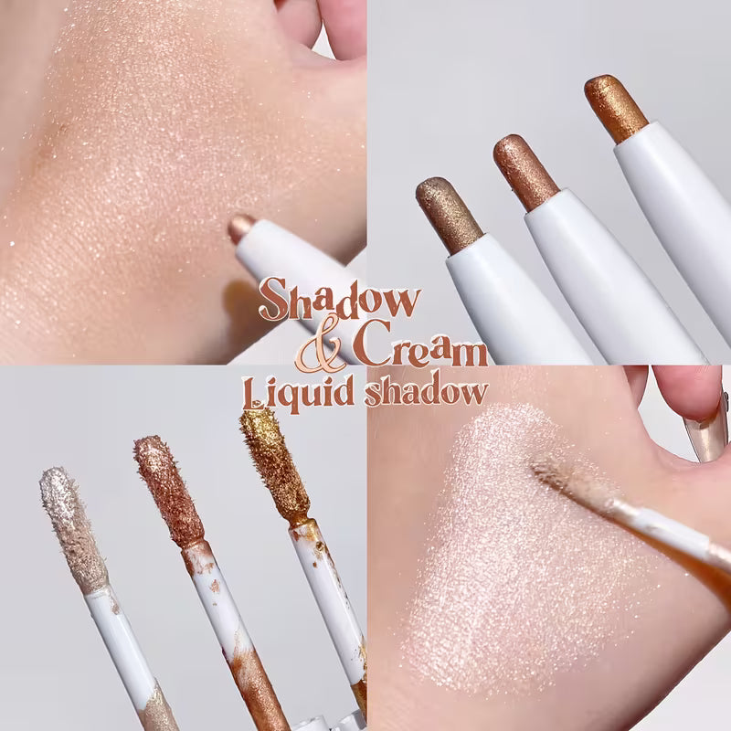 OLIBOLLA 2-in-1 Dual-Ended Eyeshadow Stick, Cream & Liquid Shimmer Eyeshadow Pen, Waterproof Long-Lasting Pearlescent Eye Makeup  22 g