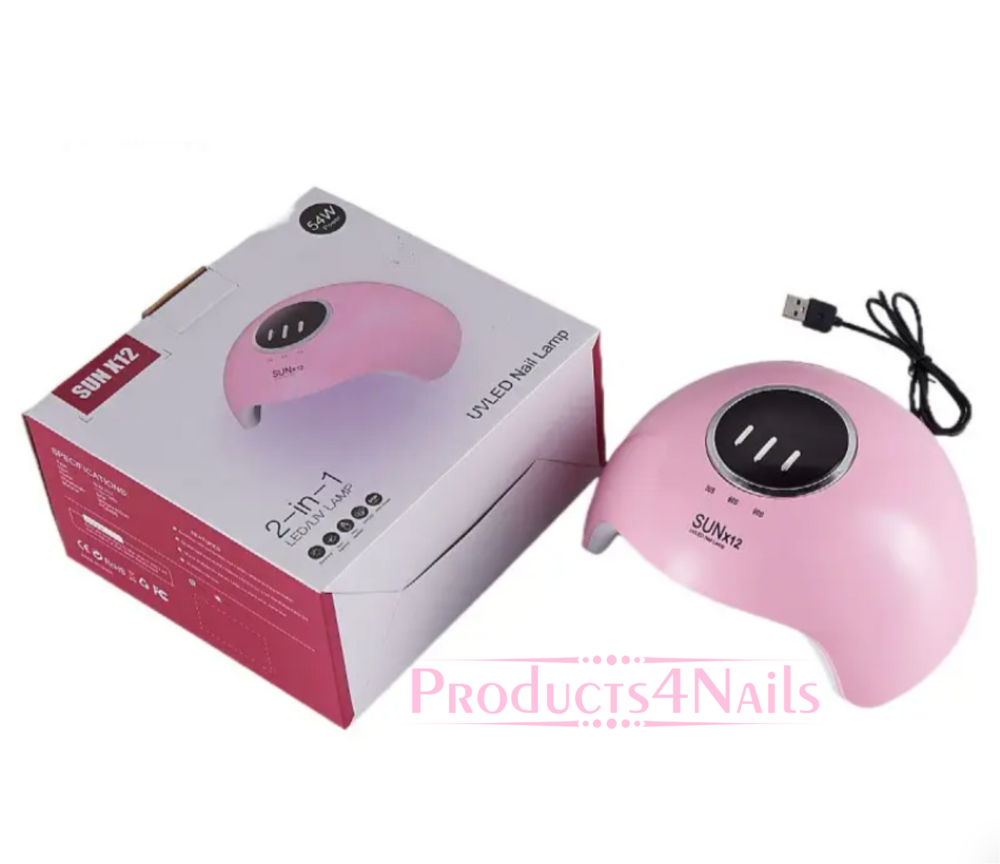 Sun X12 LED/UV 54W LED Nail Lamp with Three Timer Smart Digital Display Intelligent Infrared Sensor for Nails