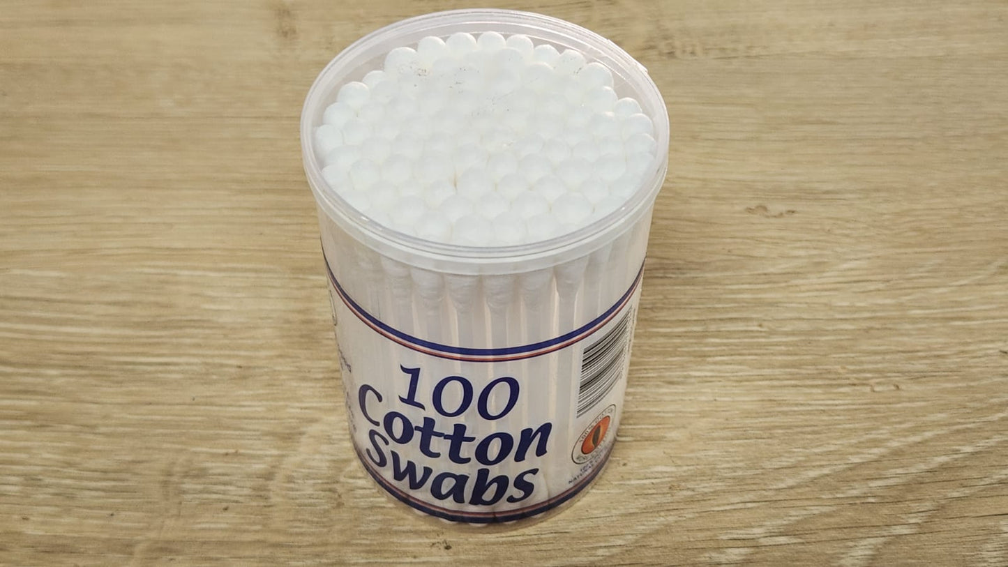 100 Cotton Swabs Double Tipped Flexible - House Helpers