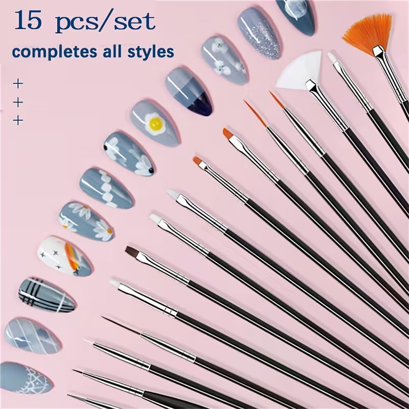 Nail Gel Art Brush Set 15Pcs -Miss Smoo