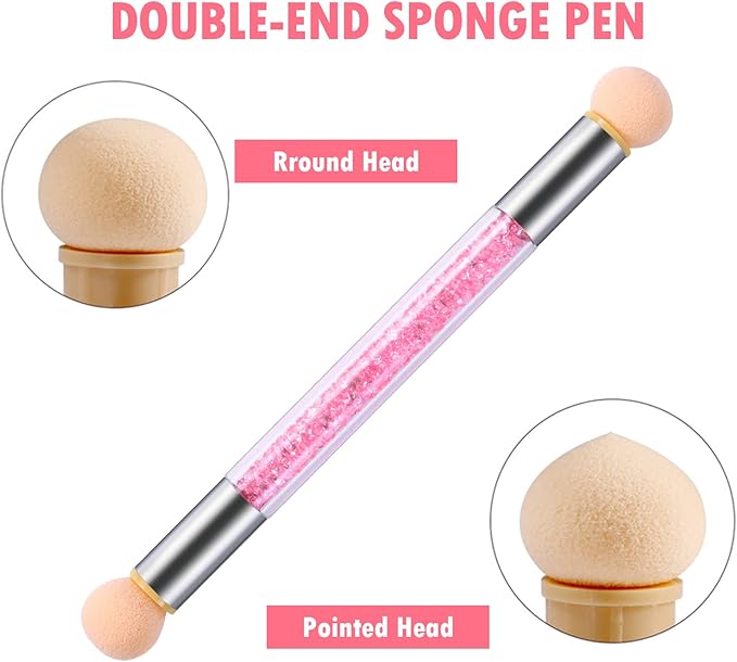 Ombre Brush with 4 Extra Replacement Heads / Sponge, for Gradient Nail Design