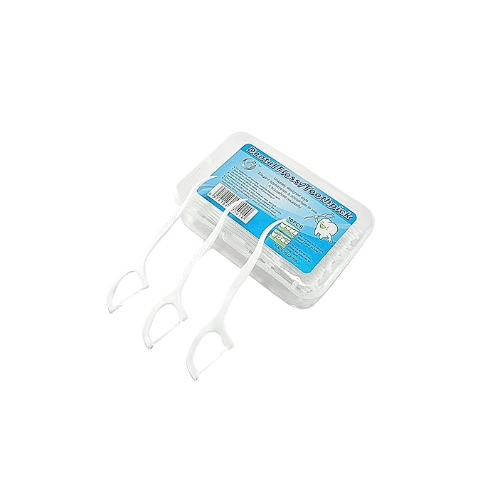 3-in-1 Dental Floss Toothpicks for Teeth Cleaning, Fresh Breath & Healthy Gums | Tooth Cleaning Stick Set with Floss & Pick