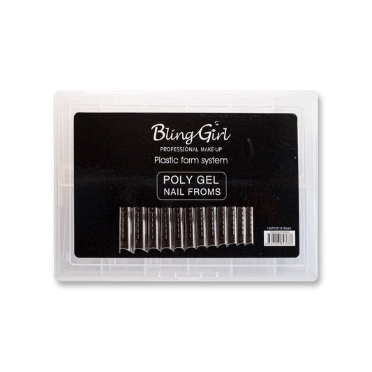 Bling Girl Poly Gel C-Shape Dual Nail Forms 120pc and 12 sizes