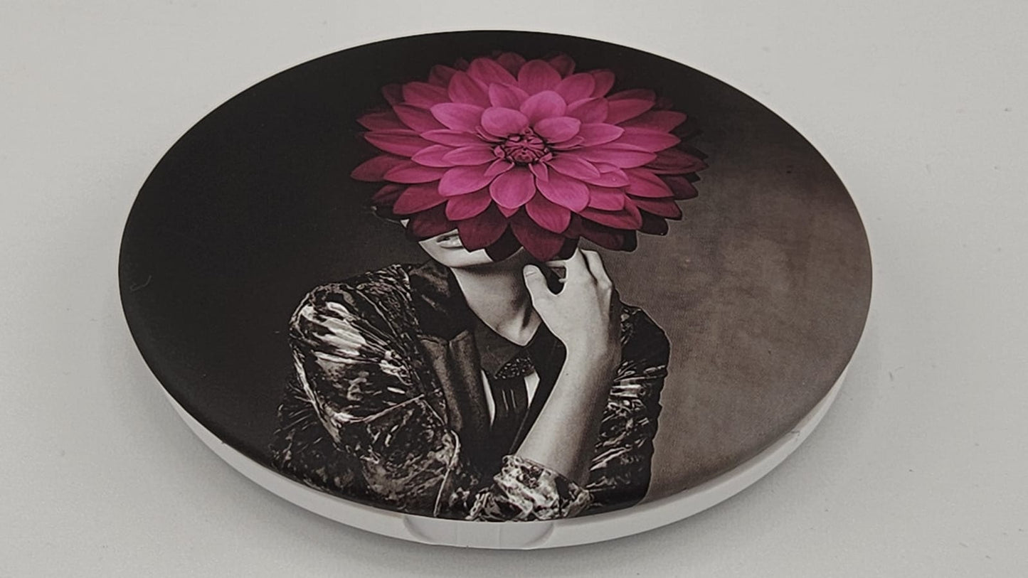 Cosmetic Mirror Classics Fashion 2 in 1 (Plain Mirror and Magnifying Glass) -1336-4