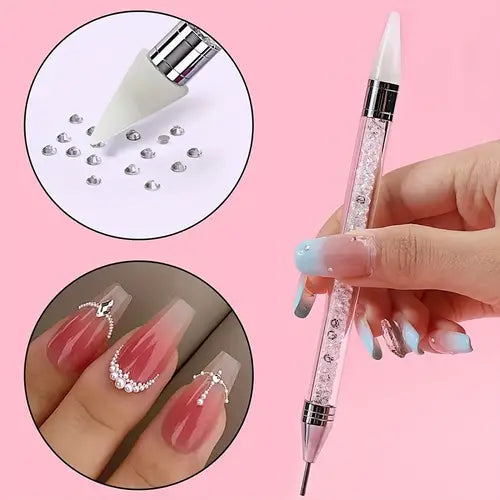 Silicone Nail Sculpting Pen Set 5pcs - Durable Double-Pointed Tips for Easy Sculpting, Embossing