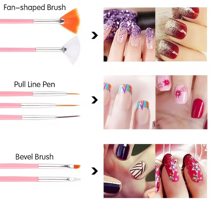 Nail Gel Art Brush Set 15Pcs -Miss Smoo