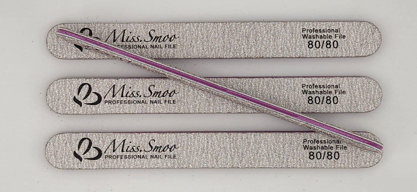 Miss Smoo Double Sided Nail File  - Straight 80/80 (LOSE)