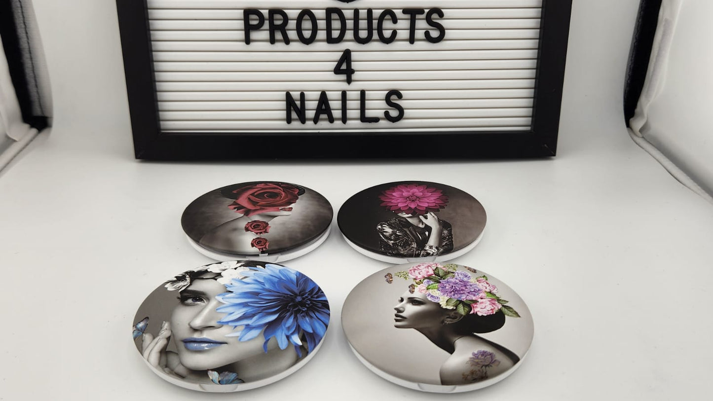 Cosmetic Mirror Classics Fashion 2 in 1 (Plain Mirror and Magnifying Glass) -1336-4