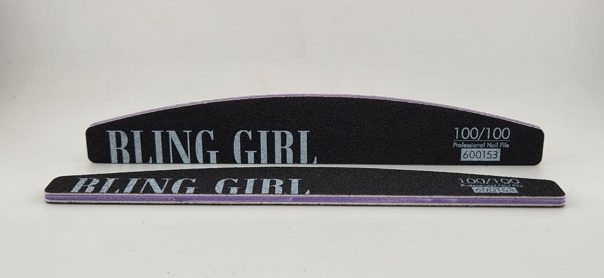 BLING GIRL PROFESSIONAL NAIL FILES - HALFMOON (100/100)