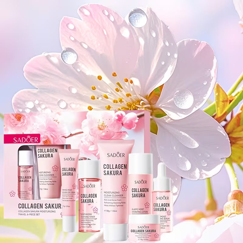 SADOER Collagen Sakura Moisturizing Travel 6-Piece Set
