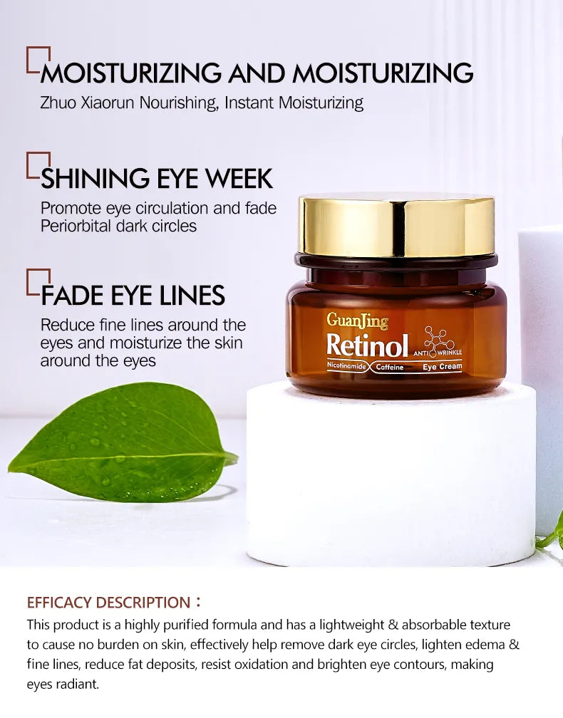 GuanJing Retinol Anti Aging Eye Cream Anti-Wrinkles Bags Dark Circles Removal Retinol Eye Cream For Women - 30g