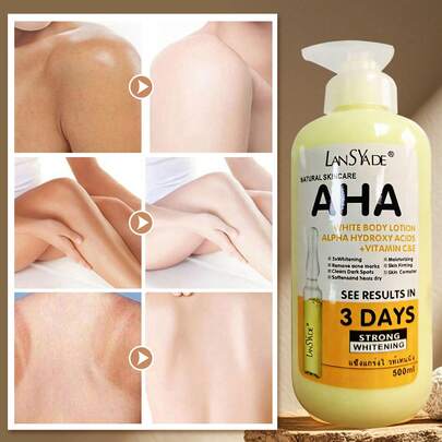 AHA Body Lotion, Alpha Hydroxy Acids with Vitamin C&E, Strong Brightening, Intense Skin Treatment Fruit of Wokali, 500ml