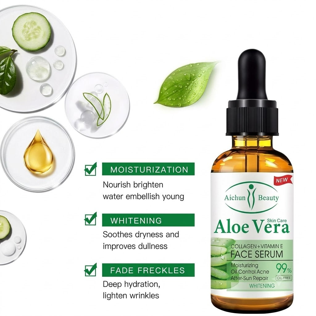 99% Aloe Vera Face Serum with Collagen and Vitamin E