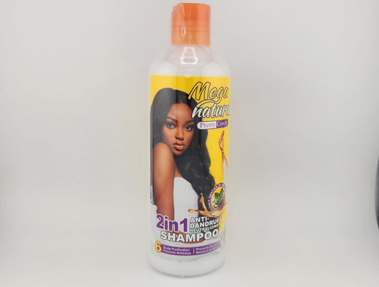 Pretty Cowry Mega Natural 2-in-1 Anti-Dandruff Shampoo - Coconut, Menthol, Tea Tree Oilree 500ml