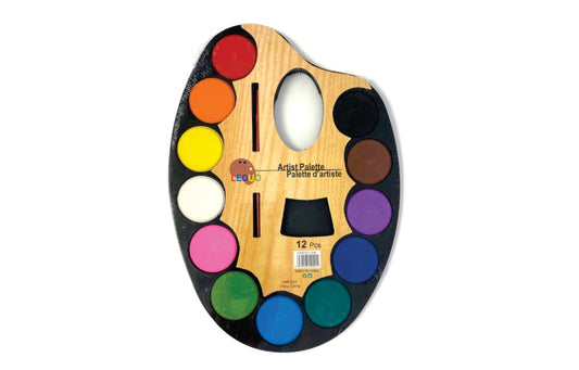 Artist Water Colour Paint Palette with Small Paint Brush
