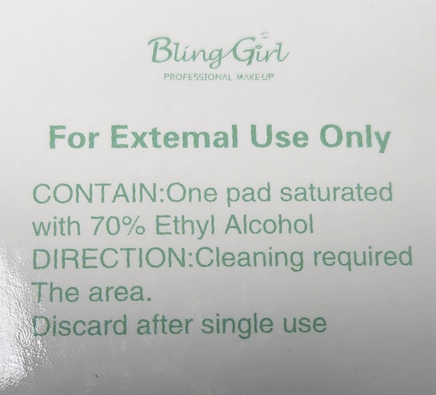 Bling Girl Wipe Alcohol Prep Pads 100 pads