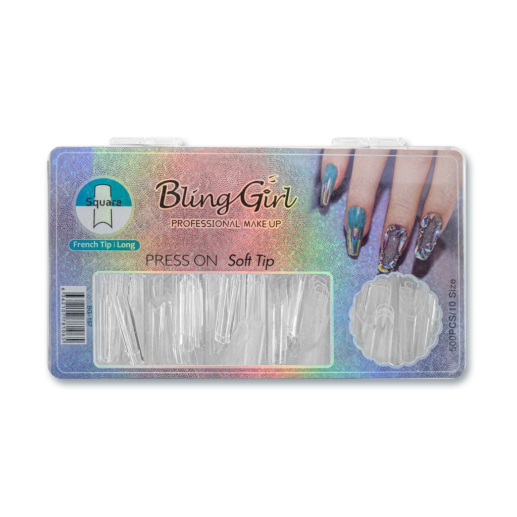 Bling Girl BG-157 Square French Tip Press On Soft Tips 500 pcs