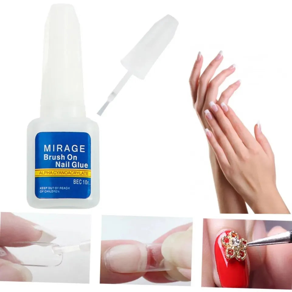 Mirage Brush On Nail Glue Clear 10g