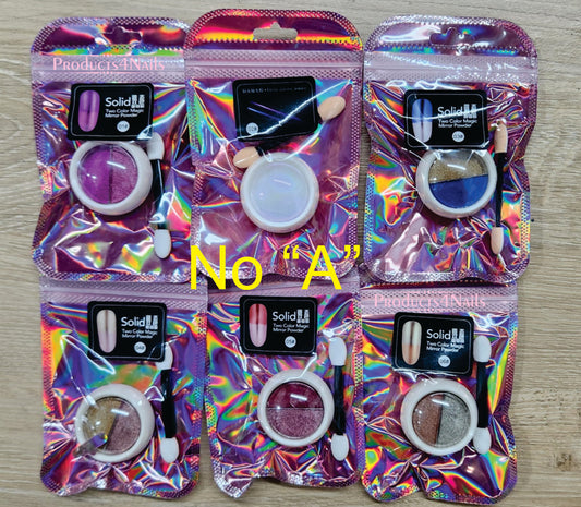 CHROME Powder Double Side 6pcs / 12 Colours (MIX)