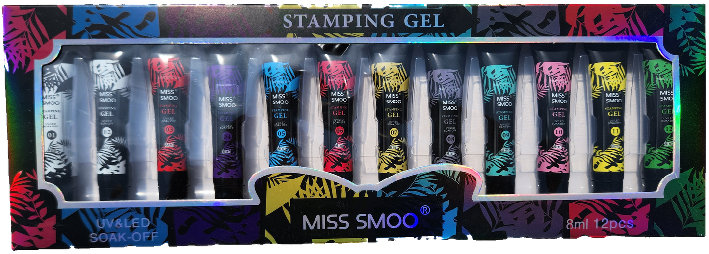 Miss Smoo Stamping Gel 8ml SET of 12