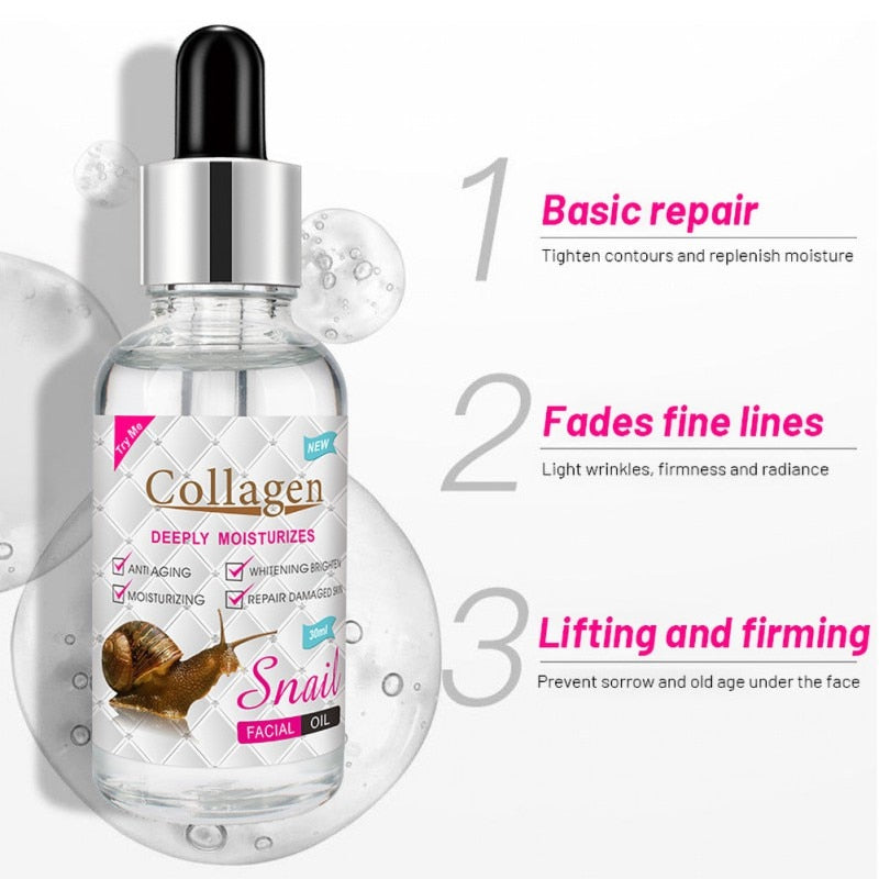 Face Oil Collagen Snail Facial Oil Organic Repair Moisturizing Anti Wrinkle Face Oil For Face