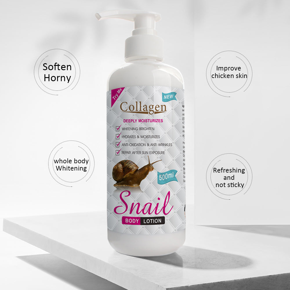 Collagen Snail Body Lotion Cream Deep Moisturizing Body Brightening Pei Mei, 500ml