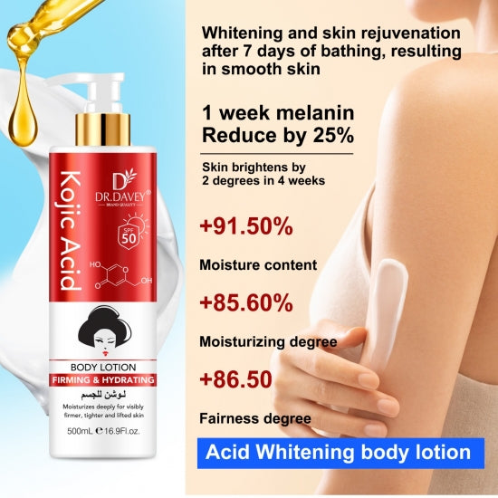 KOJIC ACID Dr. Davey Body Lotion Firming Hydrating SPF50 500ml DV-6710