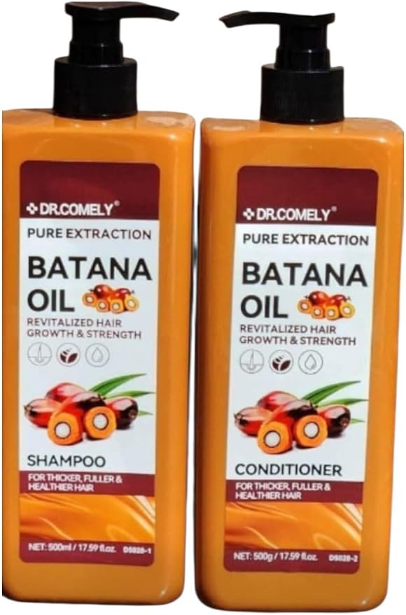 Dr. Comely Batana Oil Shampoo and Conditioner Set, Revitalized Hair Growth and Strength, 500ml Each