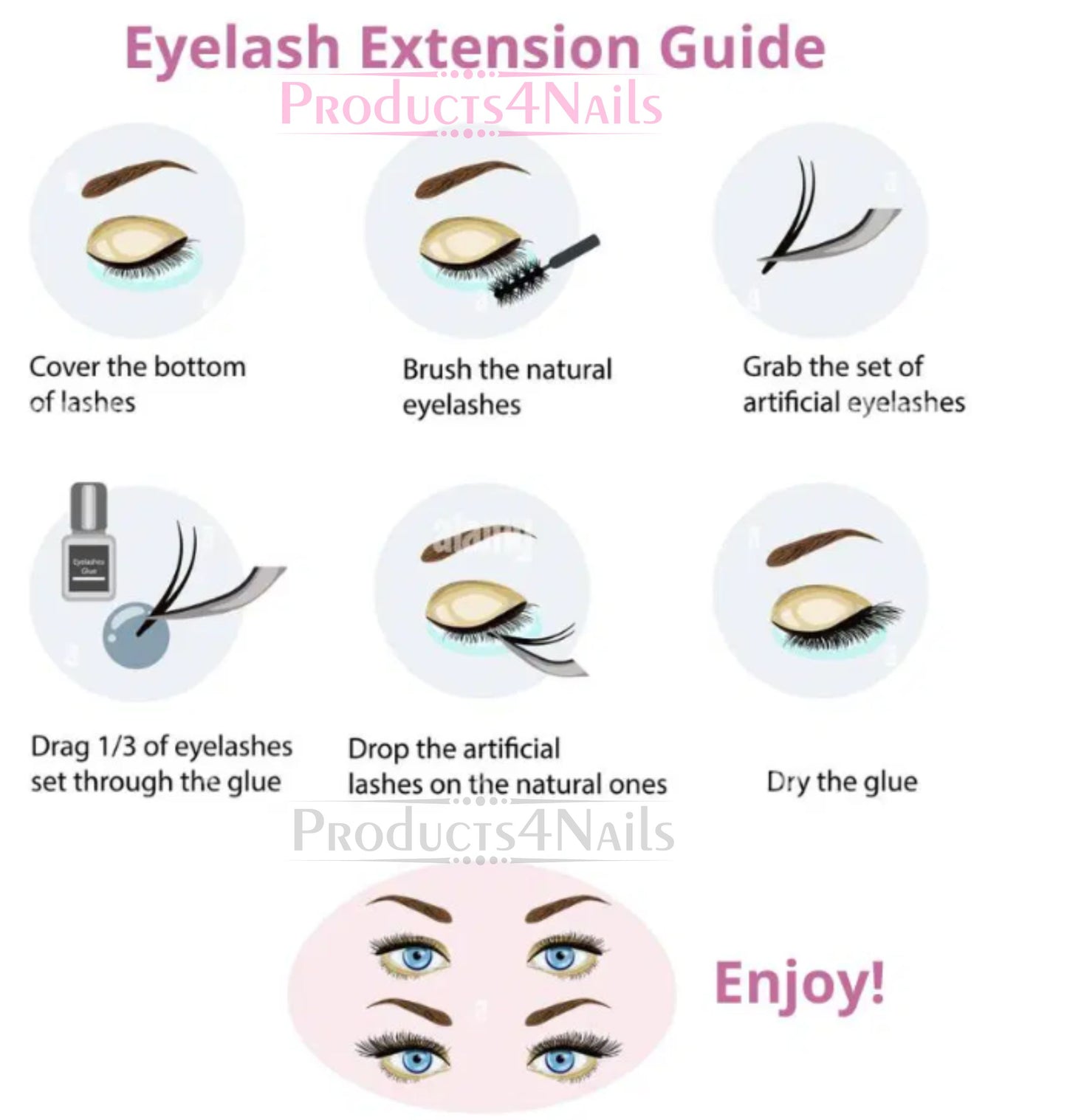 Bling Girl Professional Individual Lash Extensions 10mm/0.10C, 12mm/0.10C, 14mm/0.10C