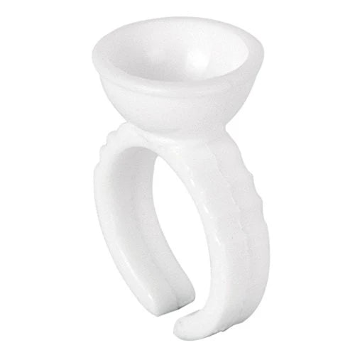 Eyelash Glue Ring Holder 50pcs - White