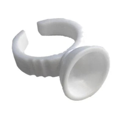 Eyelash Glue Ring Holder 50pcs - White