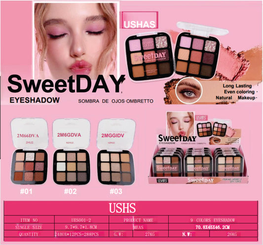 EYESHADOW SWEETDAY 9 Colours - UES001-2