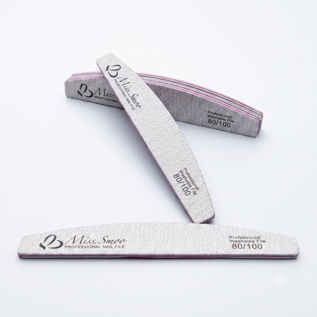 Miss Smoo Nail File 80/100 - Half Moon Lose - Grey