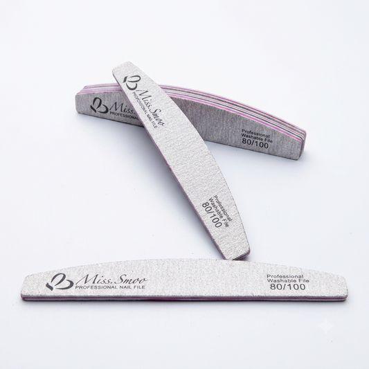 Miss Smoo Nail File 80/100 - Half Moon Lose - Grey