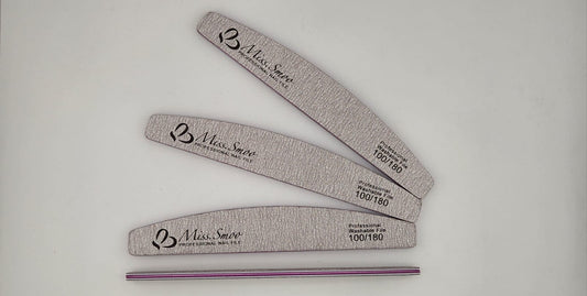 Miss Smoo Nail File 100/180 Grey - Half Moon Grey - Lose