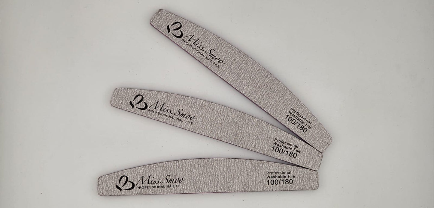 Miss Smoo Nail File 100/180 Grey - Half Moon Grey - Lose