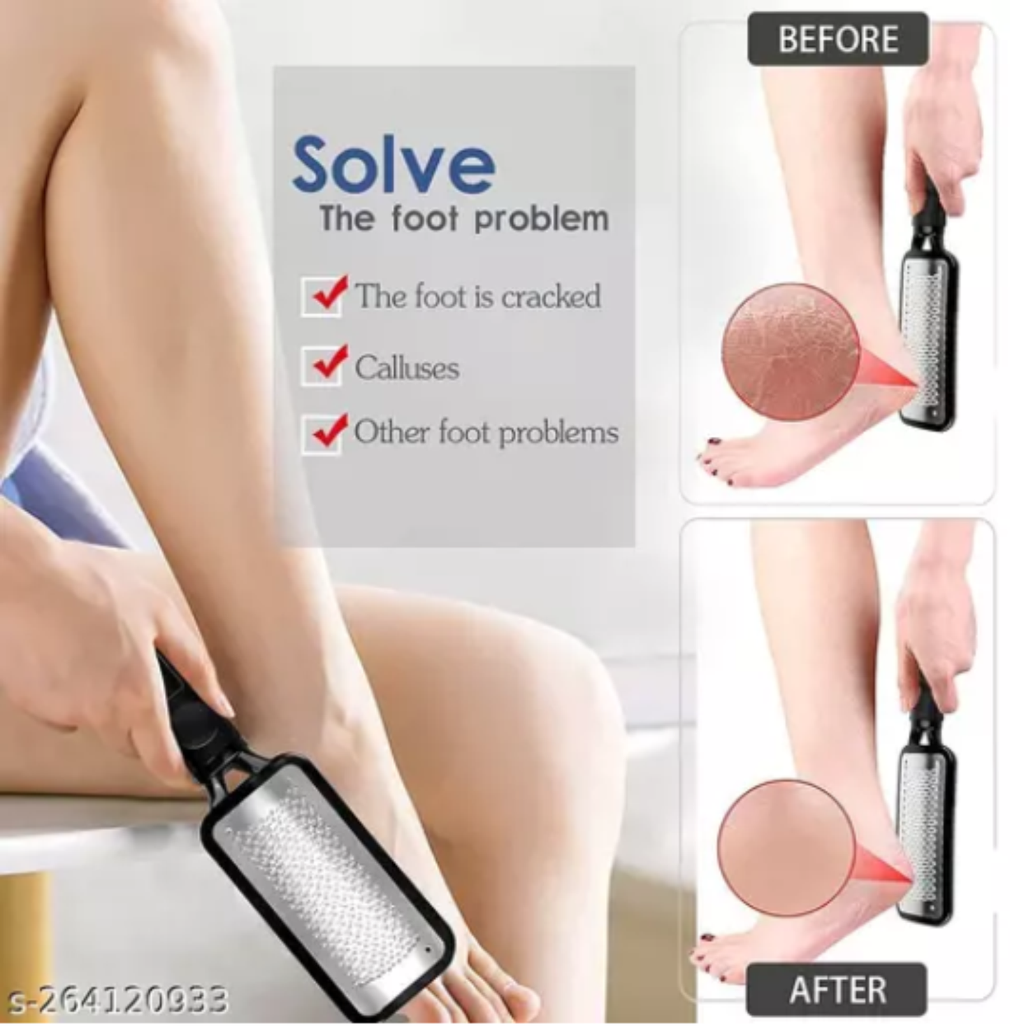 Square Dual-Sided Foot File - Professional Stainless Steel Callus Remover
