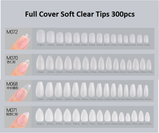 Full Cover Soft Clear Tips 300pcs