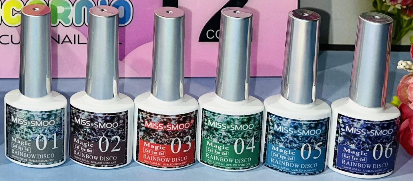 Miss Smoo GLITTER - Cat Eye Gel - Rainbow Disco 10ml