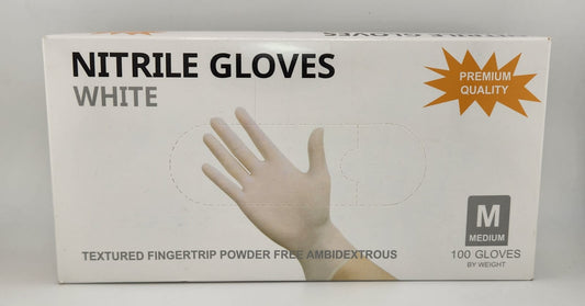 Disposable Nitrile Gloves 100 Pieces - WHITE