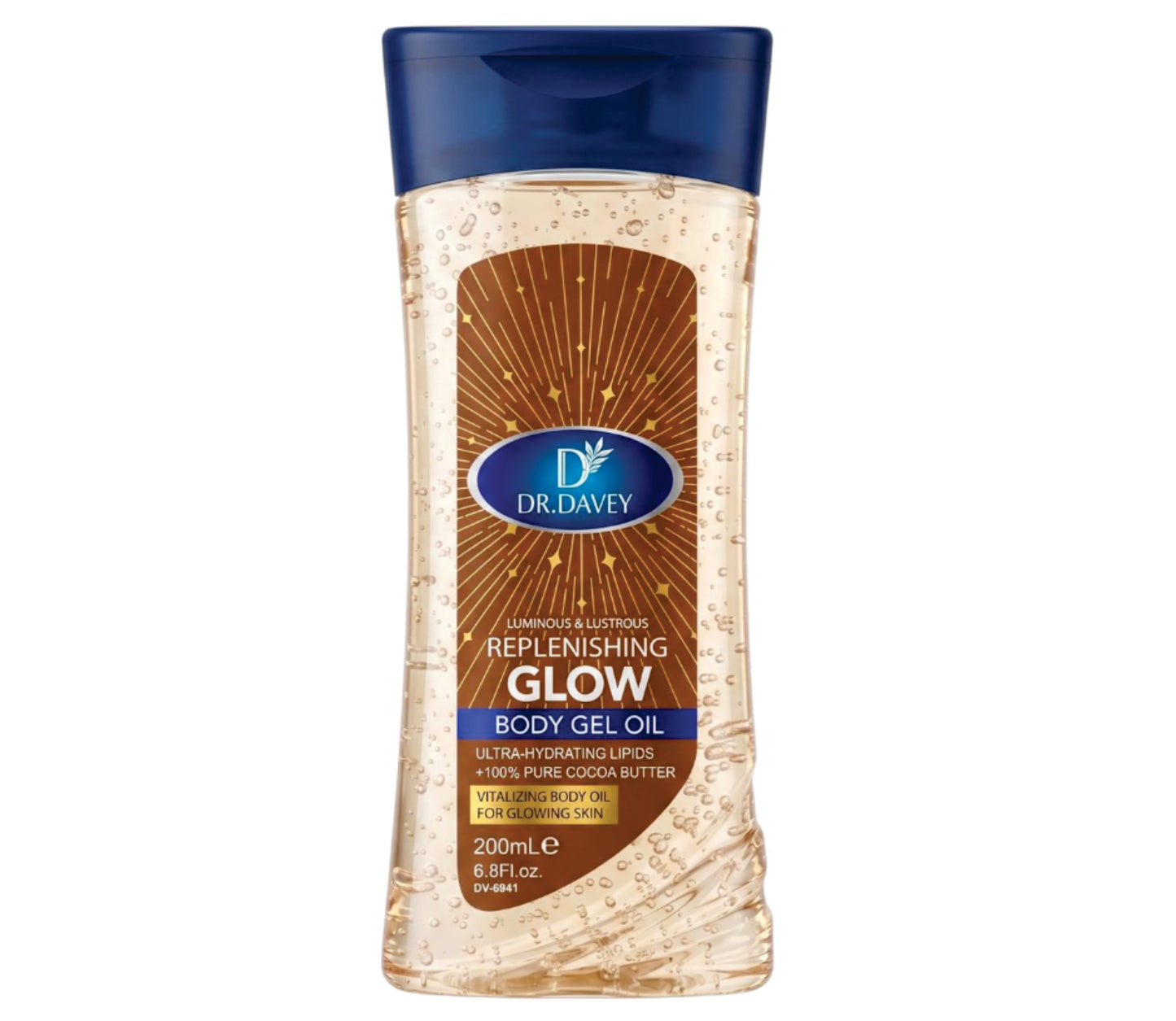 DR.DAVEY Luminous Replenishing Glow Body Gel Oil 100% Pure Cocoa Butter 200ml